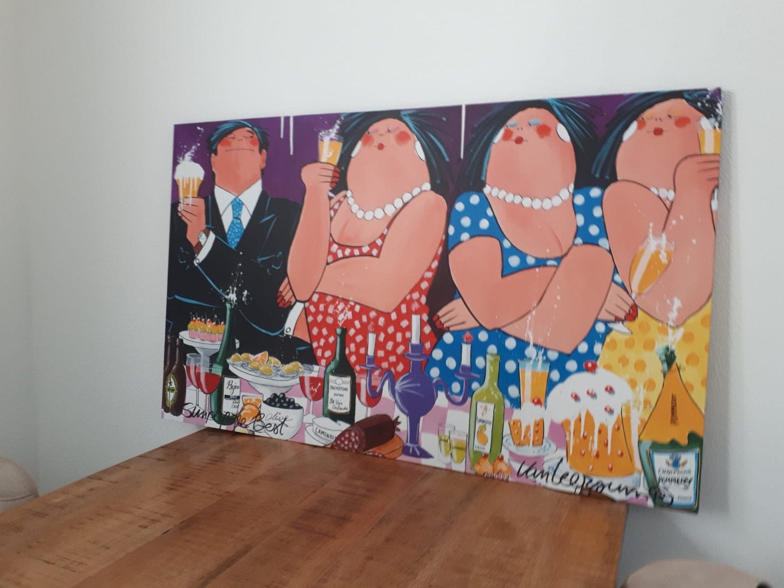 Wandschilderij "dikke dames", Antiek en Kunst, Ophalen