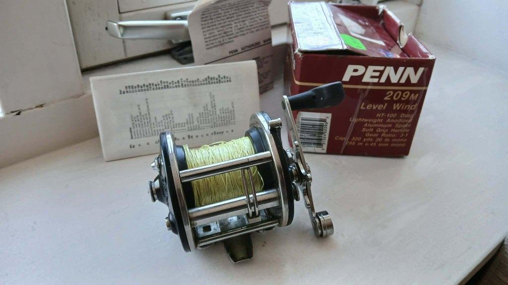 PENN 209M REEL LINKSHANDIG MADE IN USA, Watersport en Boten, Hengelsport | Zeevissen, Ophalen of Verzenden, Gebruikt, Molen