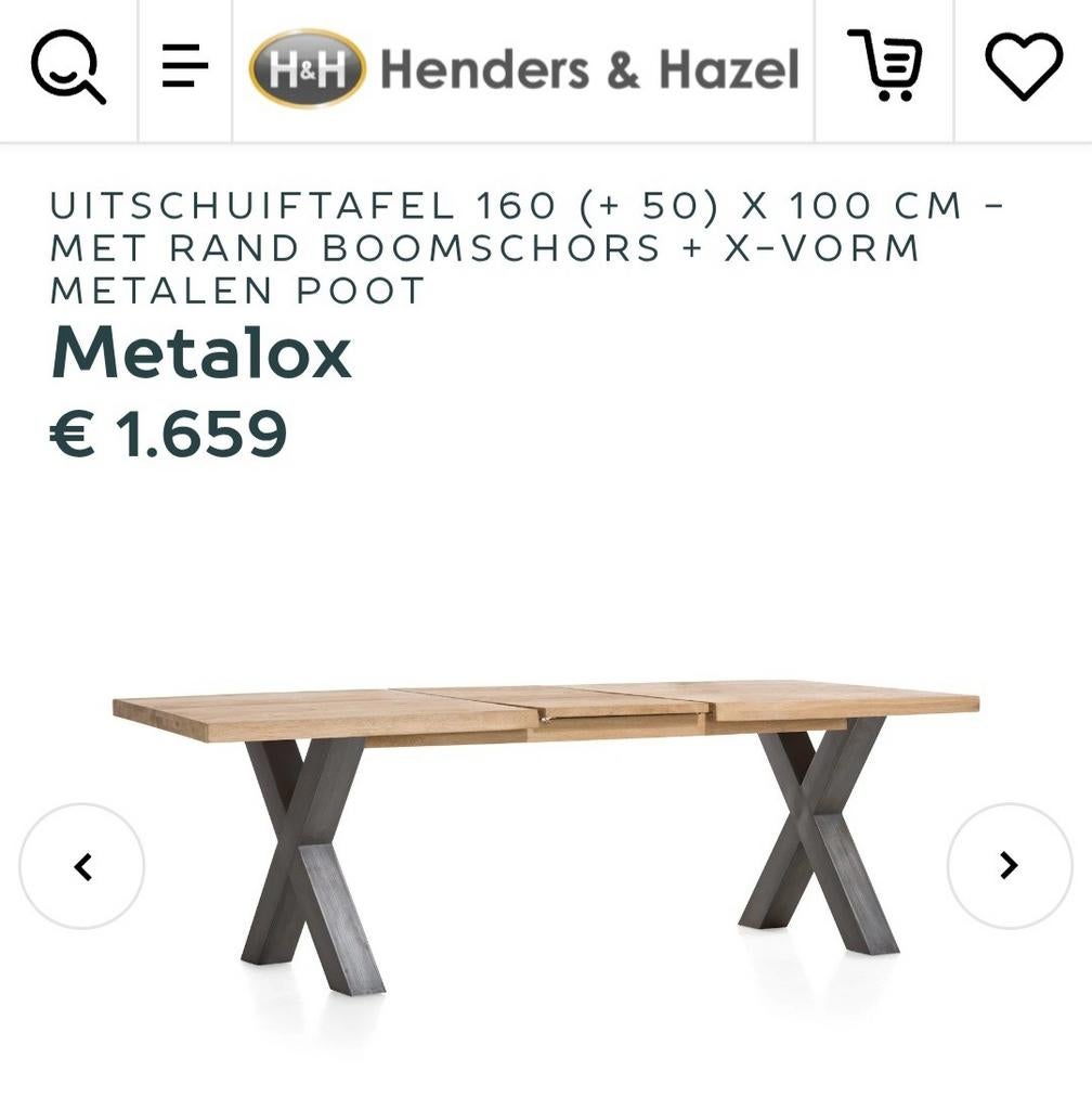 Hoge bartafel  Henders & Hazel; Metalox 140x90 /190x90, Ophalen, 50 tot 100 cm, Zo goed als nieuw, 150 tot 200 cm