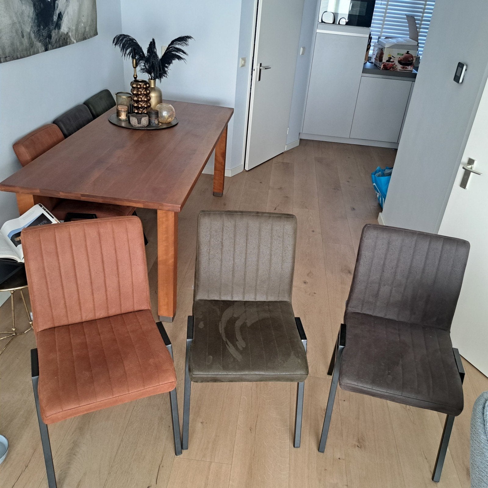 Moderne eetkamerstoelen in 3 kleuren, Ophalen, Gebruikt, Overige kleuren, Drie