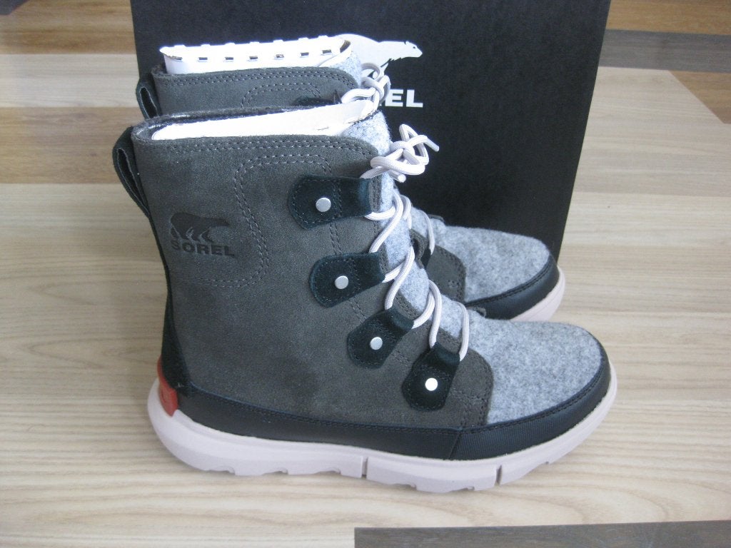 Nieuwe Sorel waterproof leren laarzen, maat 38,5, Lage of Enkellaarzen, Nieuw, Grijs, Sorel