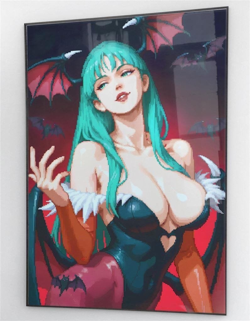 Morrigan Aensland Pixel Art Poster Darkstalkers Game, Avontuur en Actie, Verzenden, 1 speler, Nieuw
