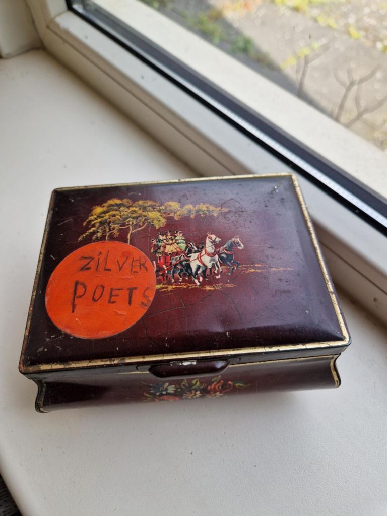 Vintage Blikken Sierdoos Boek Vorm Retro, Verzamelen, Blikken, Ophalen of Verzenden, Gebruikt, Overige
