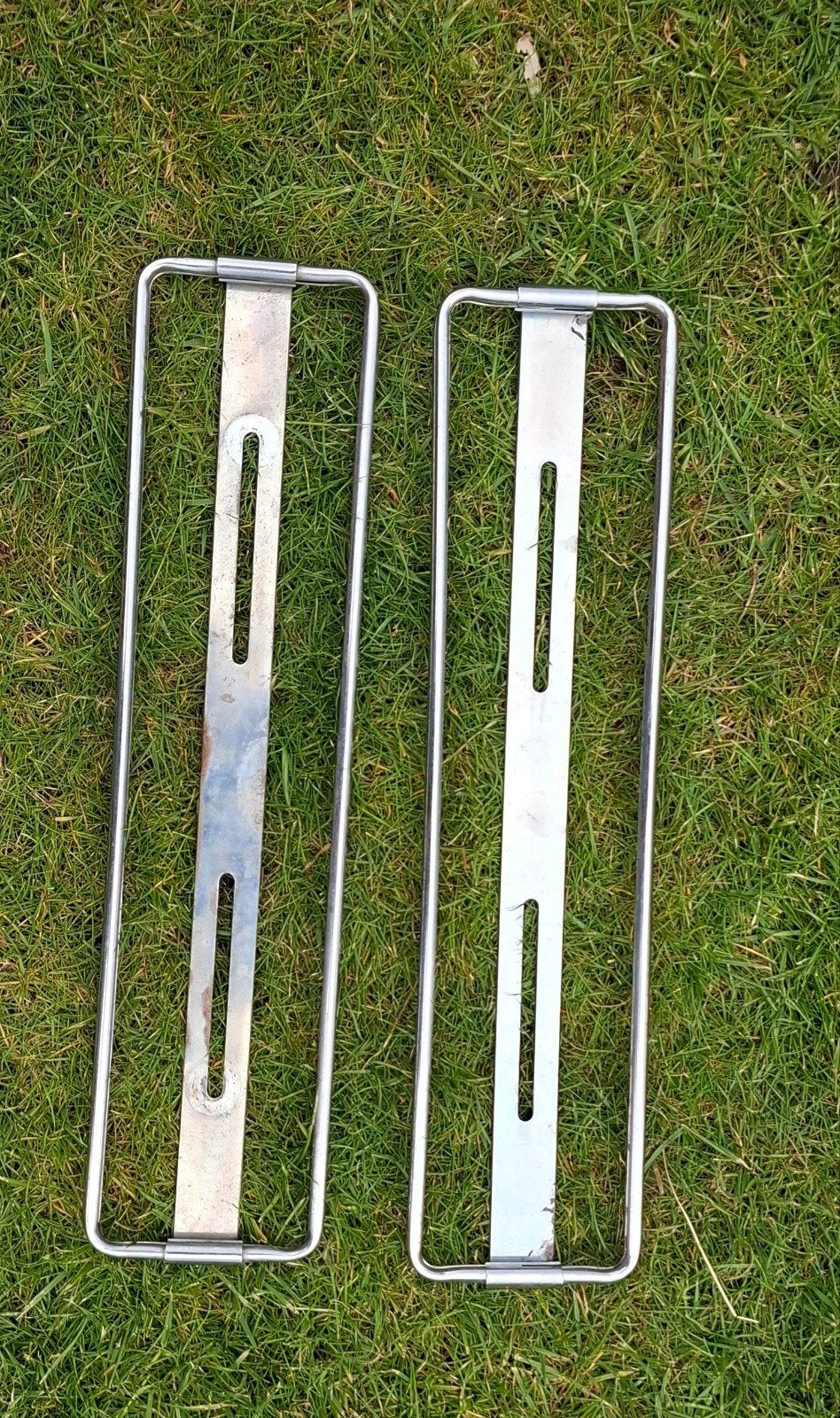 Kentekenplaat houder chrome Rvs oldtimer nummerplaat blauw, Ophalen of Verzenden