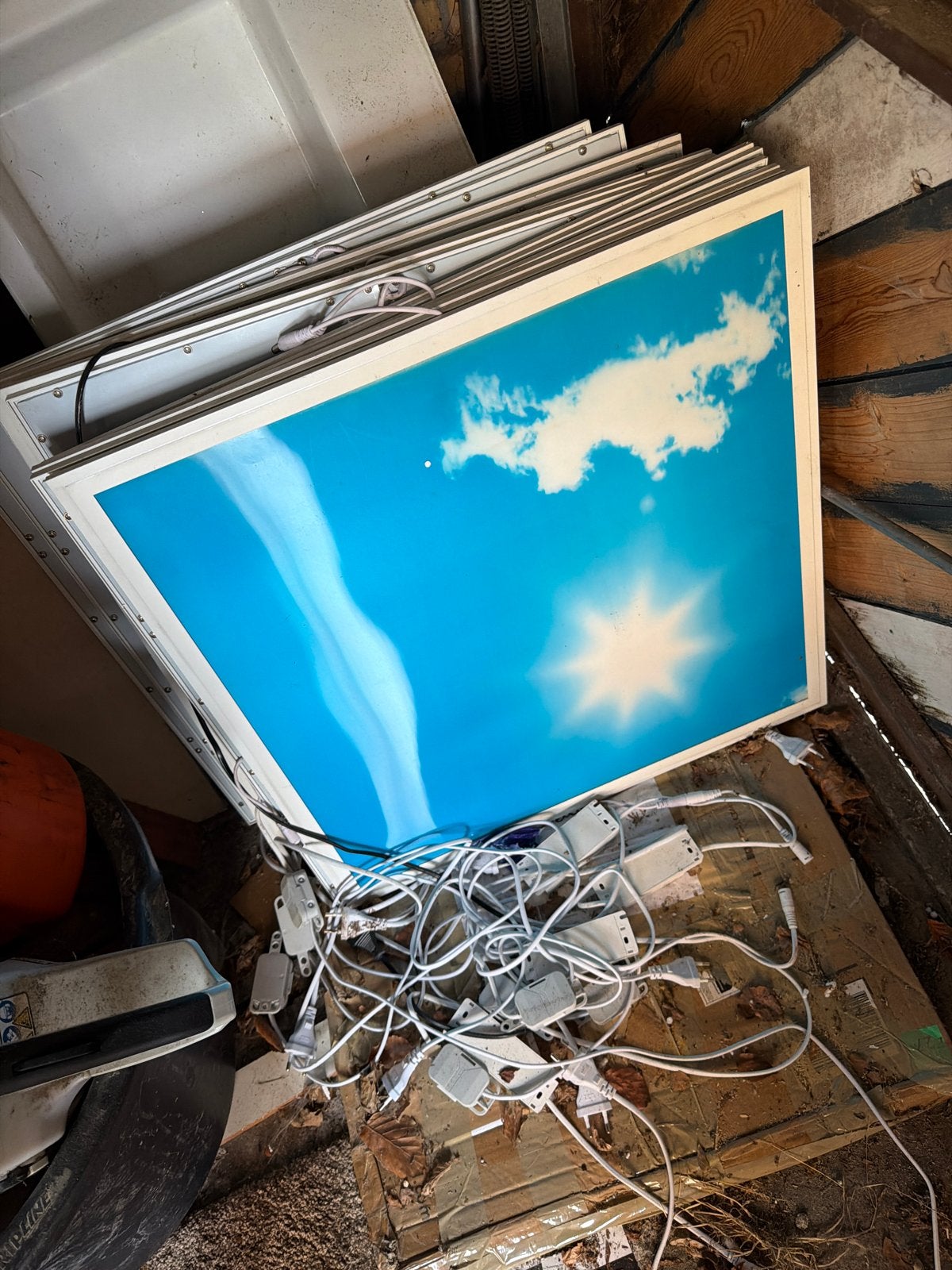 13 LED panelen voor systeemplafond met stekkers, Metaal, Wit, Overige merken, Gebruikt