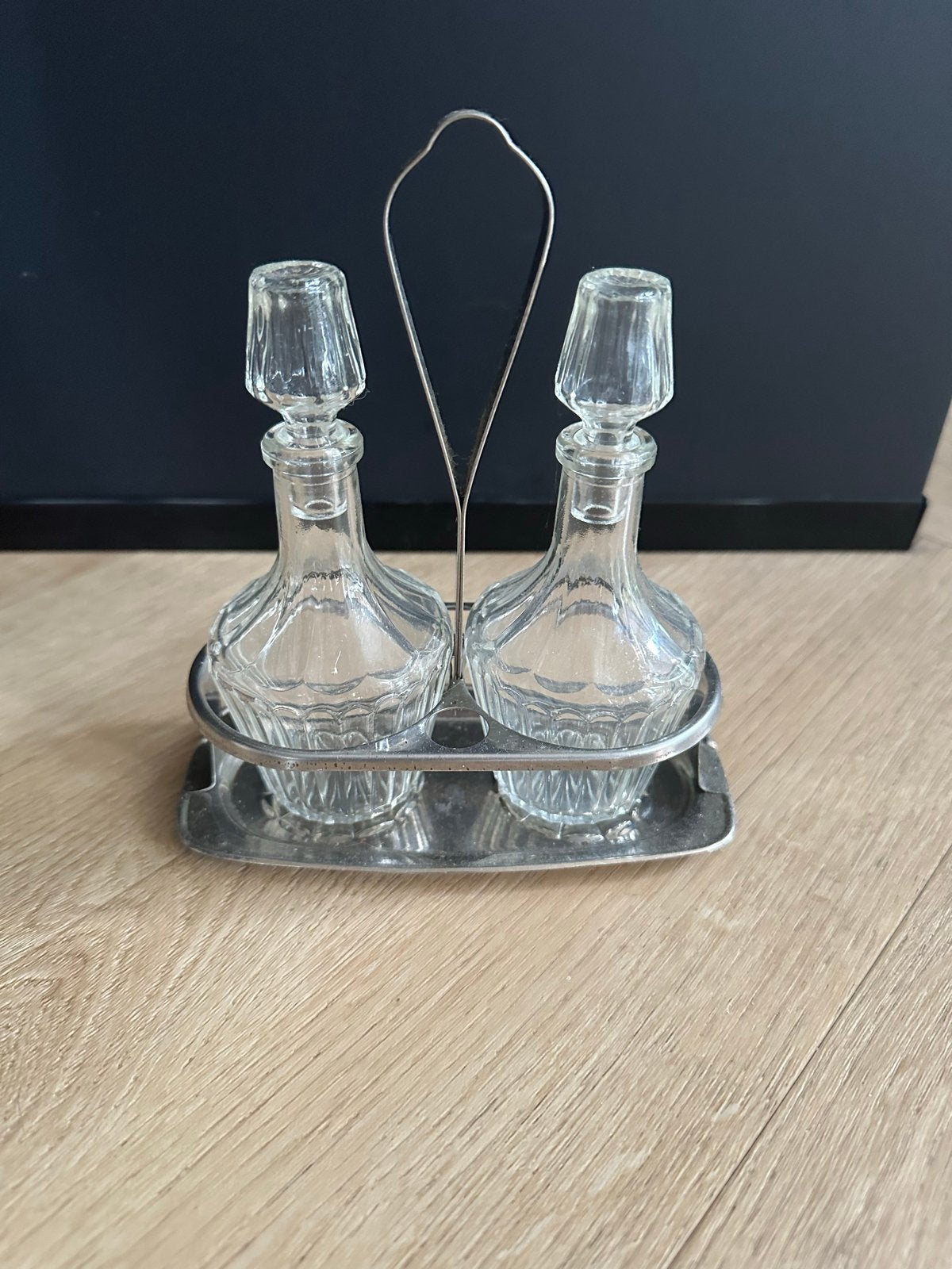 Vintage Olie & Azijn Set - Glas, Antiek en Kunst, Ophalen of Verzenden