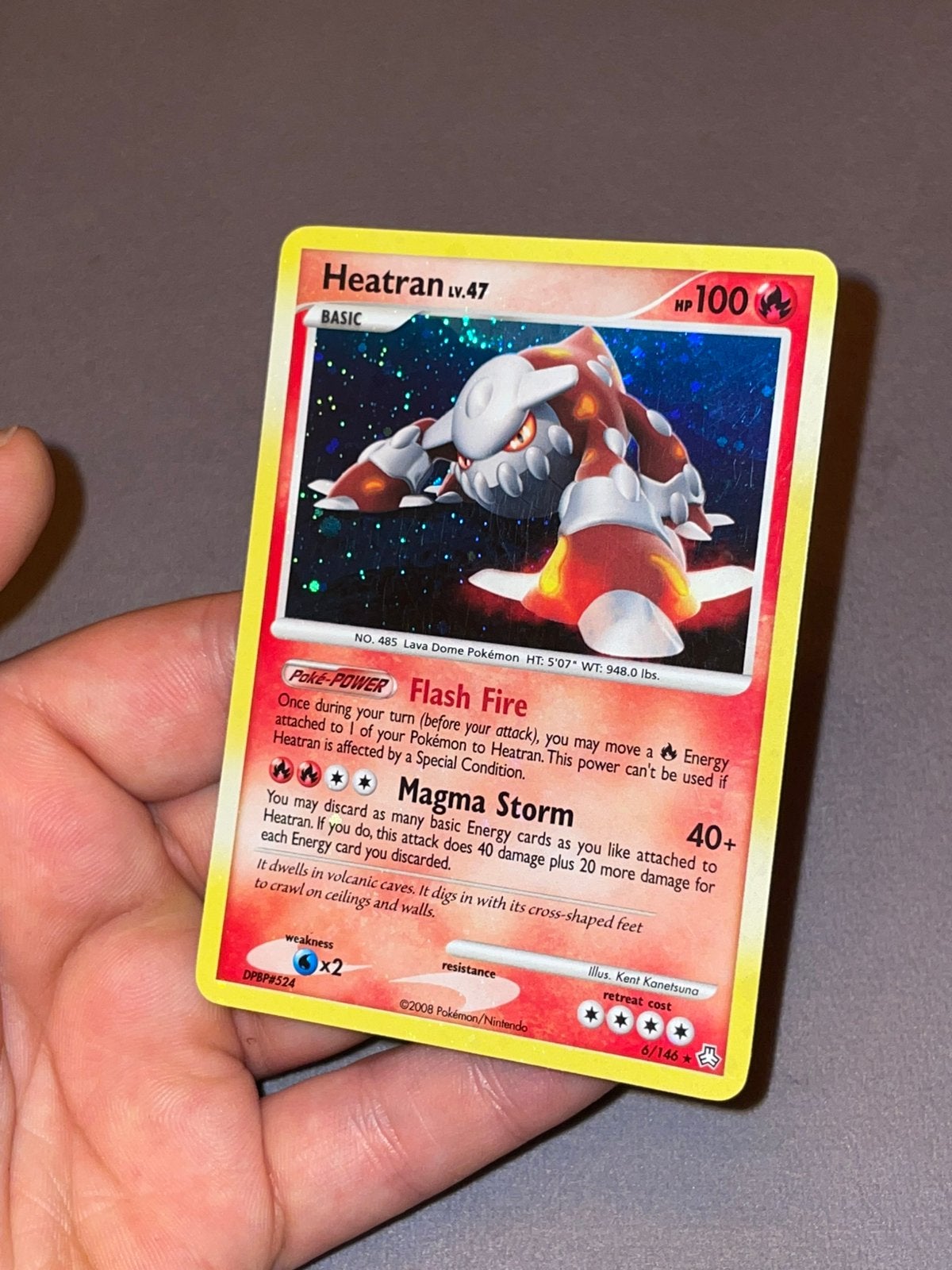Pokemon Heatran lv.47 6/146 holo 2008, Ophalen of Verzenden, Zo goed als nieuw, Losse kaart, Foil