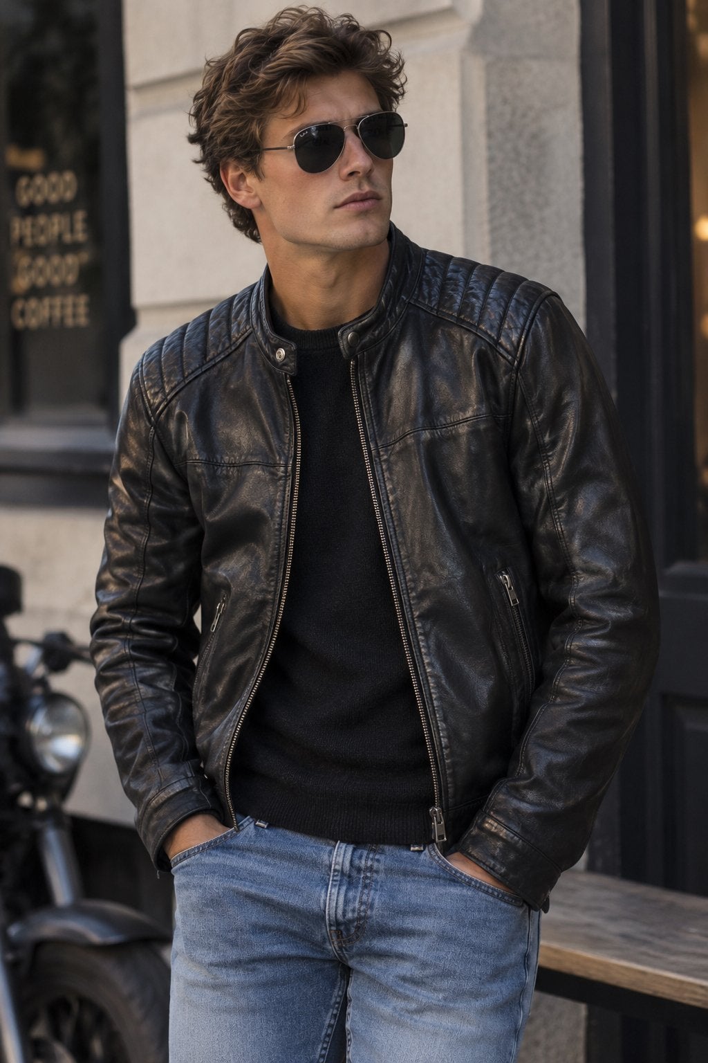 Goosecraft Biker933 Leren Jas Zwart Maat L, Ophalen of Verzenden, Zo goed als nieuw, Maat 52/54 (L), Zwart