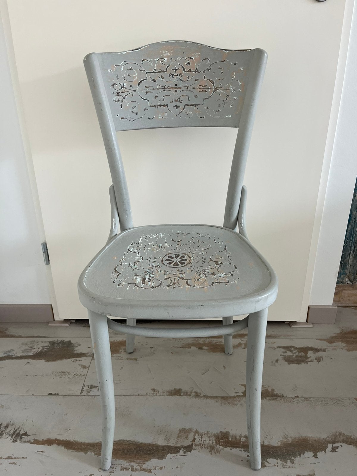 Leuke stoel met shabby uitstraling, Ophalen, Ibiza landelijk brocante boho, Hout, Eén
