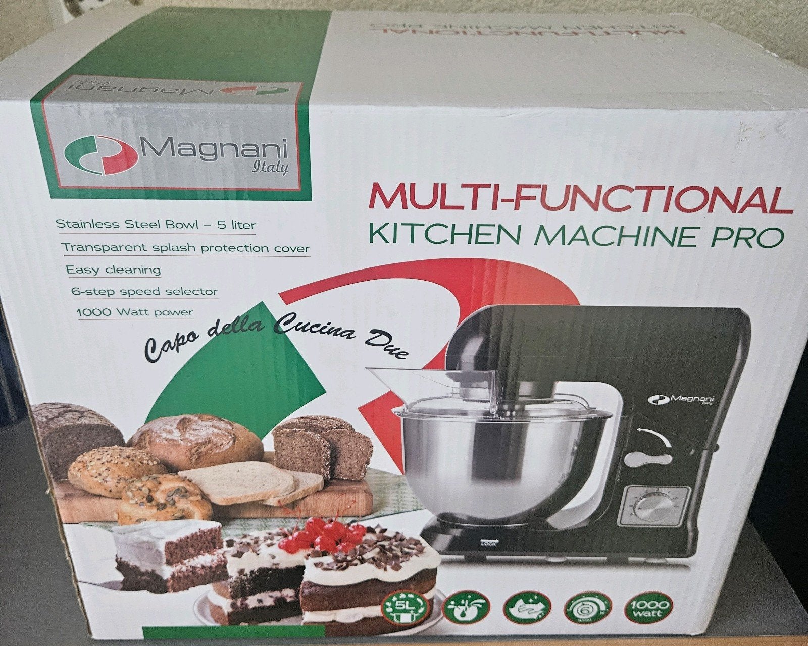 Magnani Kitchen Machine Pro Multifunctioneel - Nieuw in doos, Witgoed en Apparatuur, Keukenmixers, 4 liter of meer, Nieuw, 3 snelheden of meer