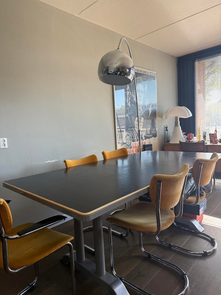 Gispen directietafel Van Nelle Fabriek / Tenen eettafel, Huis en Inrichting, Tafels | Eettafels, Ophalen, Gebruikt, 100 tot 150 cm
