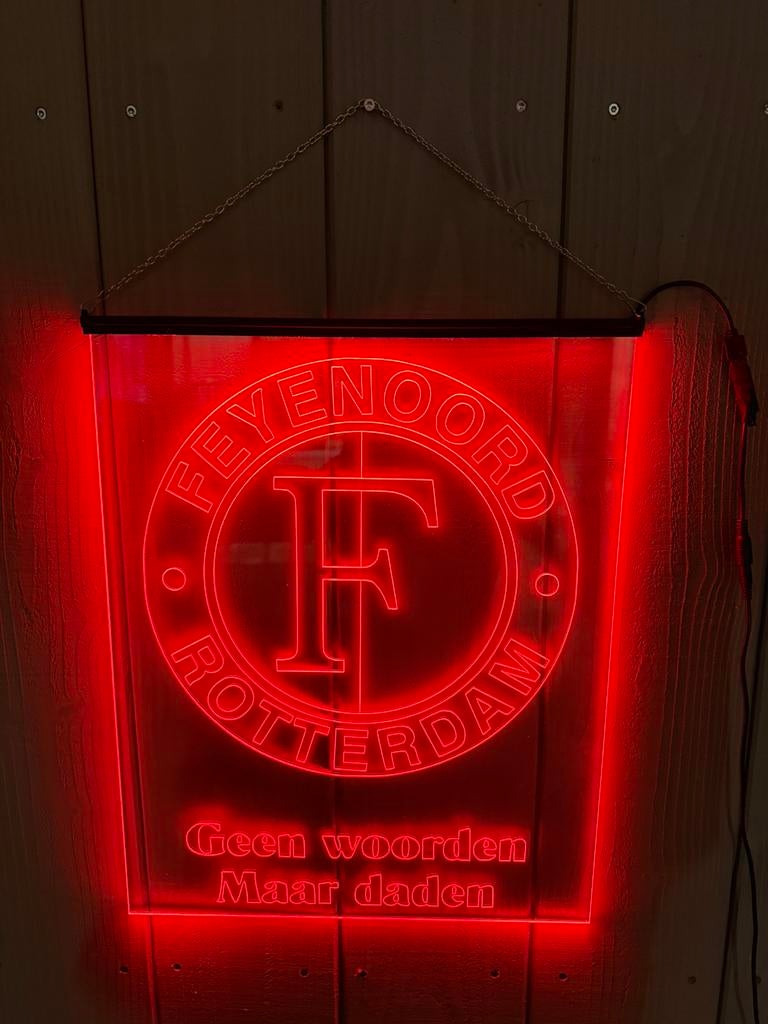 Feyenoord Led bord RGB, Verzamelen, Merken en Reclamevoorwerpen, Ophalen of Verzenden, Nieuw, Lichtbak of (neon) lamp