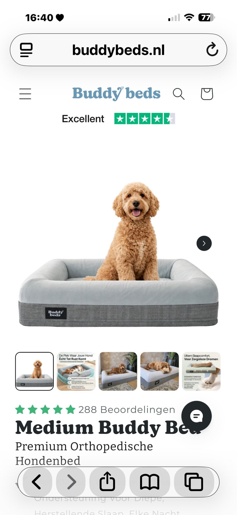 NIEUW Premium Orthopedisch Hondenbed van Buddy Beds, Ophalen, Nieuw