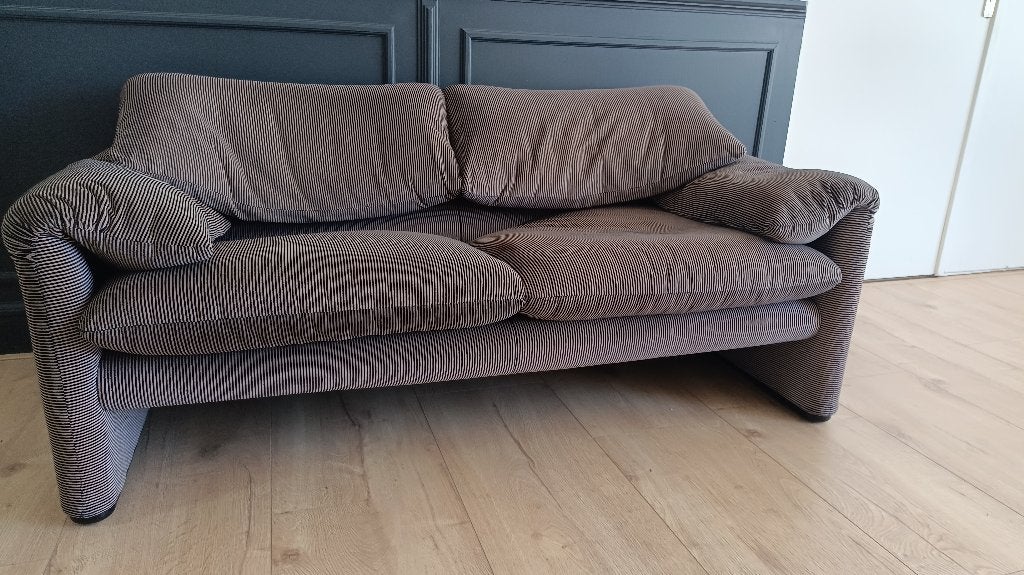 Cassina Maralunga Bank – Design Icoon Vico Magistretti, Ophalen, Gebruikt, 150 tot 200 cm, Tweepersoons