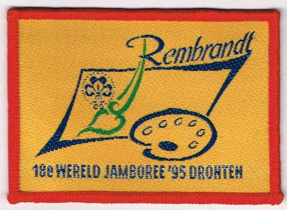 scouting Wereld Jamboree 1995 Troepbadge REMBRANDT, Ophalen of Verzenden, Nieuw, Embleem, Speld of Insigne