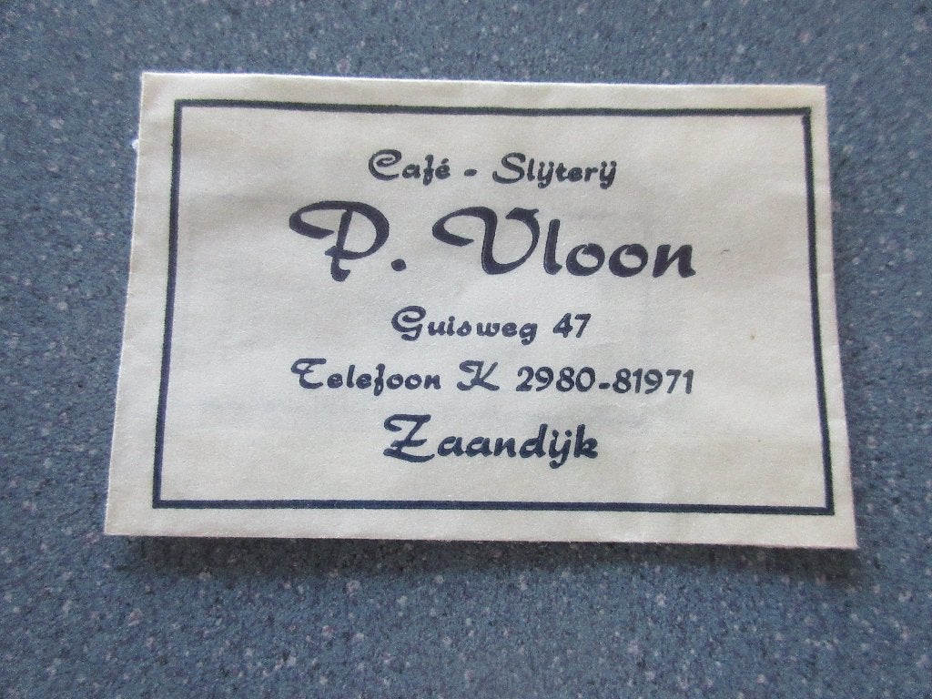 Zaandijk, café-slijterij P. Vloon, Verzenden, Nederland