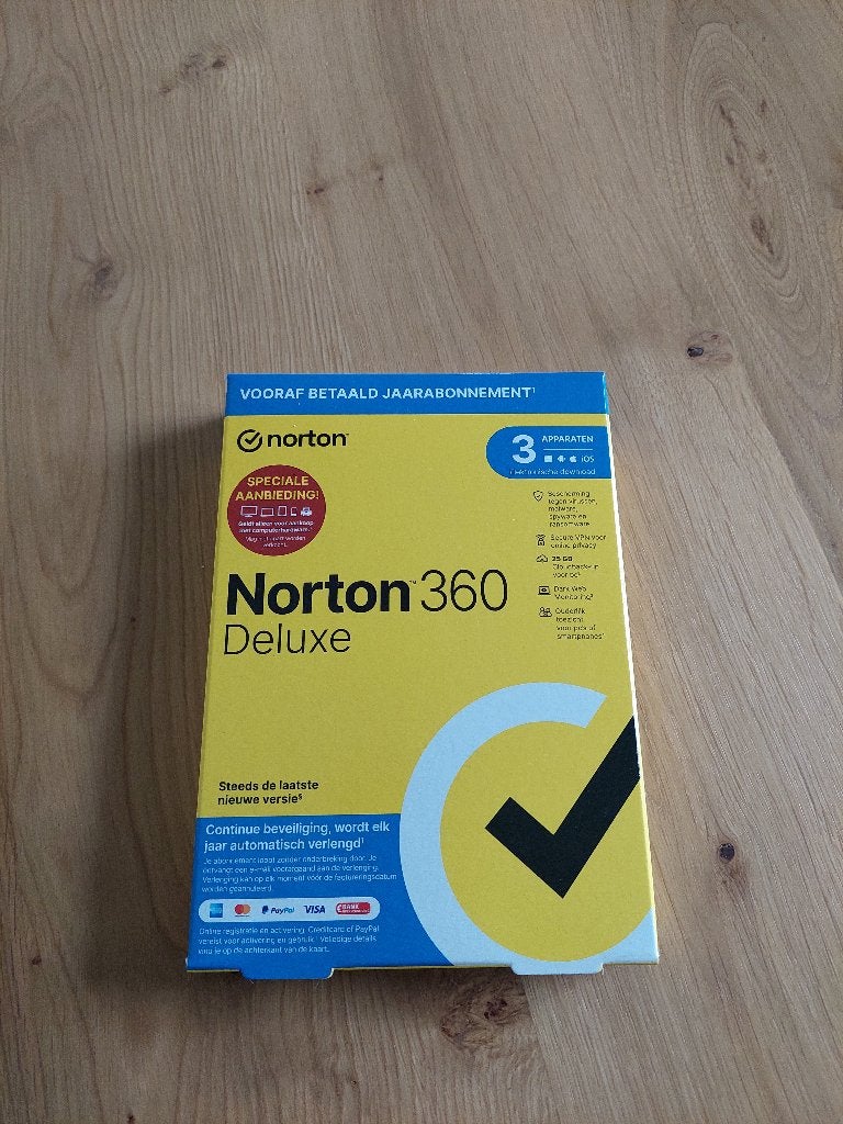 Norton 360 Deluxe - 3 apparaten - 1 jaar, Computers en Software, Ophalen of Verzenden, Nieuw, Norton, MacOS