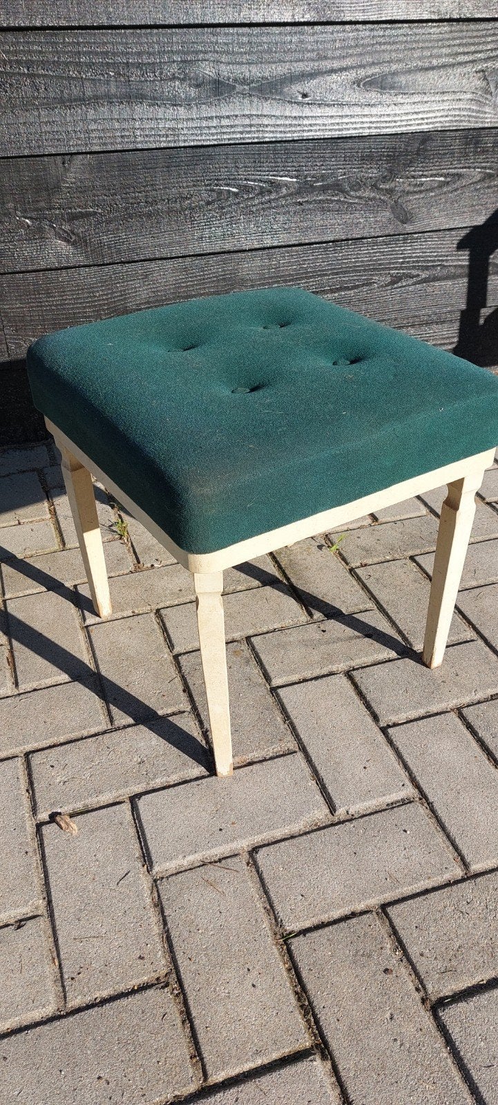 Vintage kruk (van kaptafel) met originele stof, Ophalen