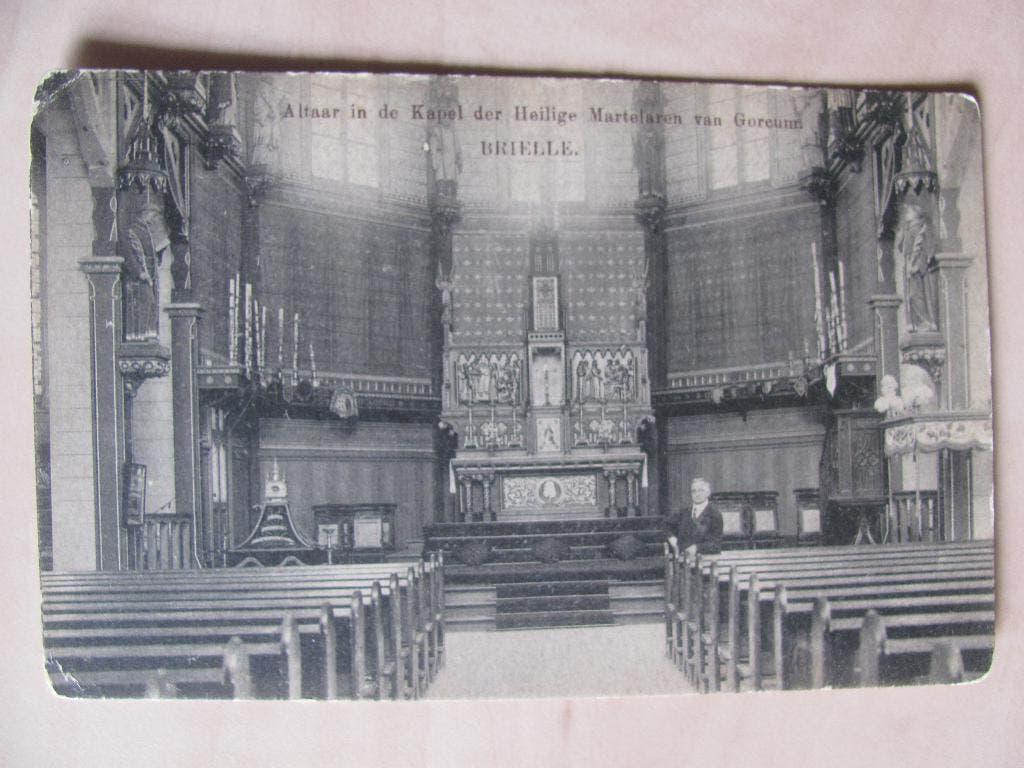 Brielle, vroege kaart Altaar Heilige Martelaren van Gorcum, Ophalen of Verzenden, Voor 1920, Zuid-Holland