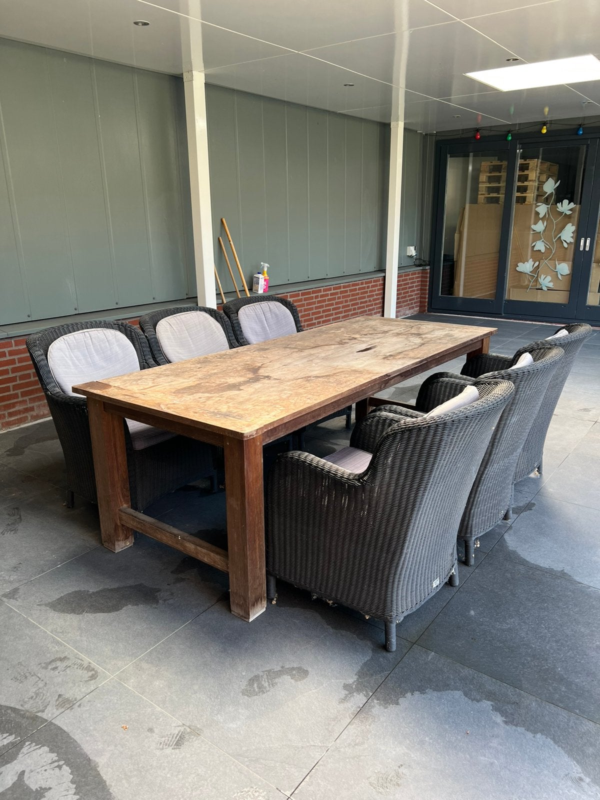 Complete tuinset van Bois le Duc, Ophalen, Hardhout, 6 zitplaatsen, Zo goed als nieuw