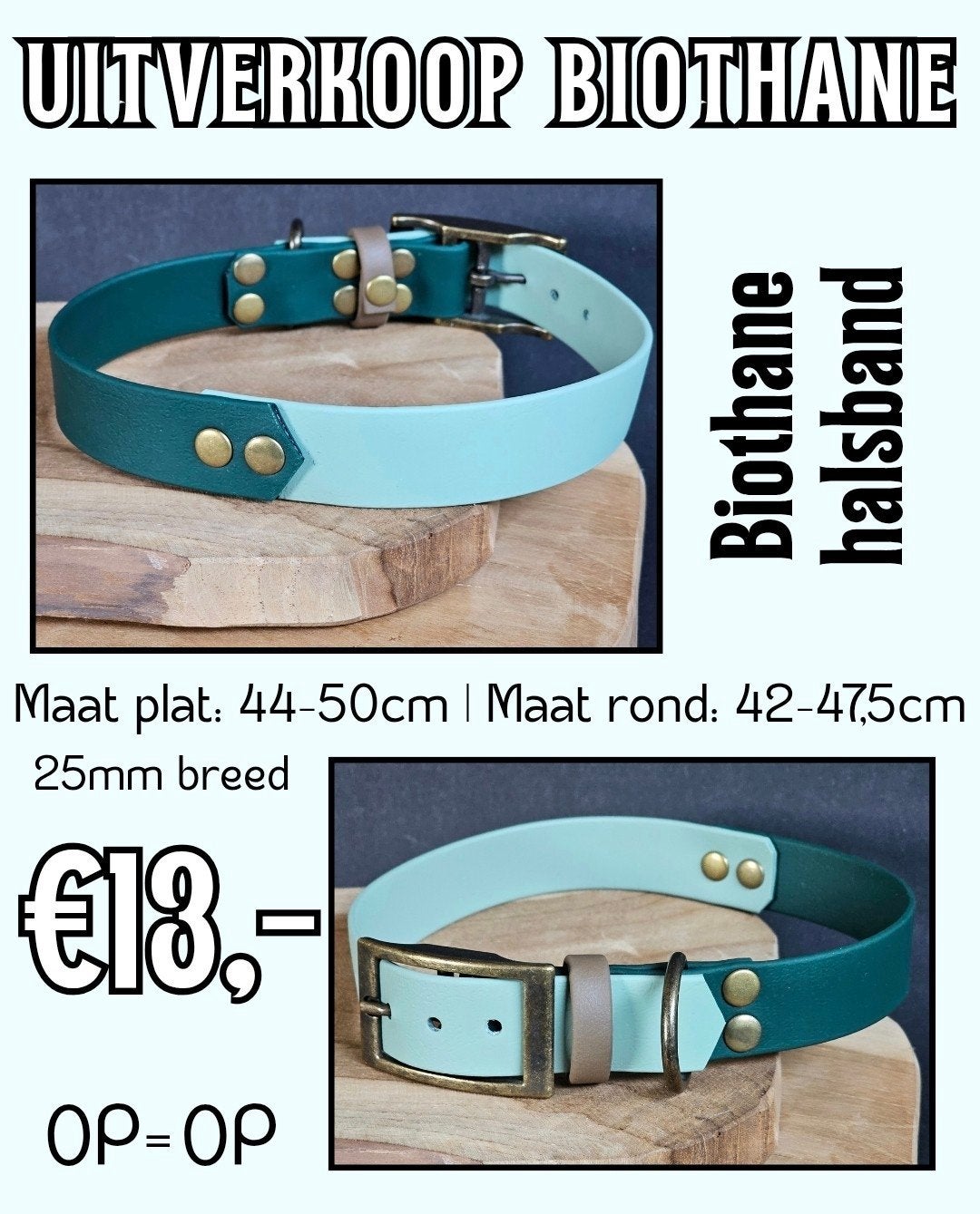 Nieuwe Biothane halsband | Hond | Handgemaakt, Verzenden, Handgemaakt, Nieuw