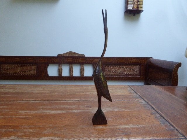 Vintage houten vogel, Antiek en Kunst, Ophalen of Verzenden