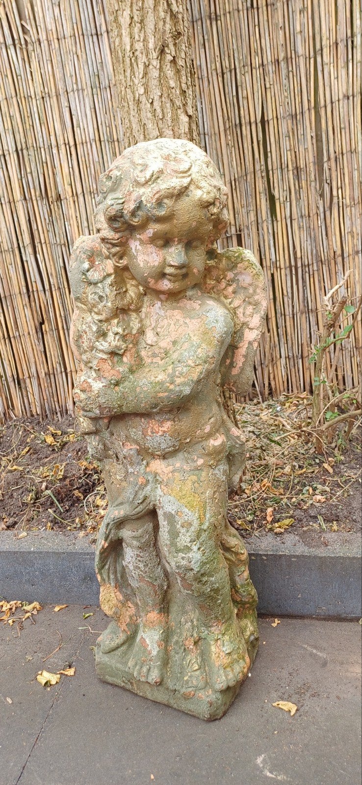 Beeld (Engel), Ophalen of Verzenden, Gebruikt, Steen, Engelenbeeld