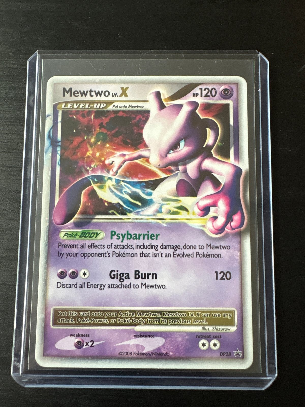 Mewtwo LV.X Pokémon Kaart - DP28 Promo, Ophalen, Zo goed als nieuw, Losse kaart