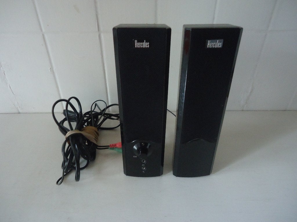 Nette Hercules PC speaker set, luidspreker set zwart XPS 2.0, Computers en Software, Pc speakers, Ophalen, Gebruikt, Audiokanaal 2