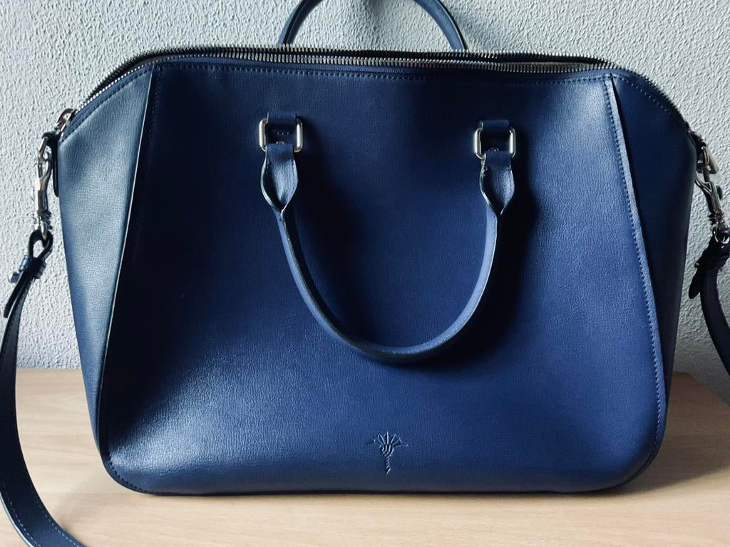 Nieuw!  Super mooie blauw leren Joop! designer tas. Groot, Ophalen of Verzenden, Nieuw, Blauw, Shopper