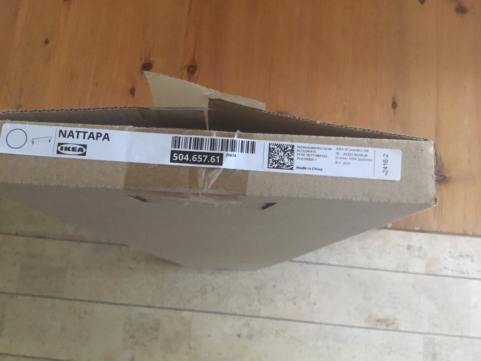 IKEA NATTAPA Zijsteun voor bed, wit,nieuw, Ophalen, Nieuw, Minder dan 140 cm, Minder dan 70 cm