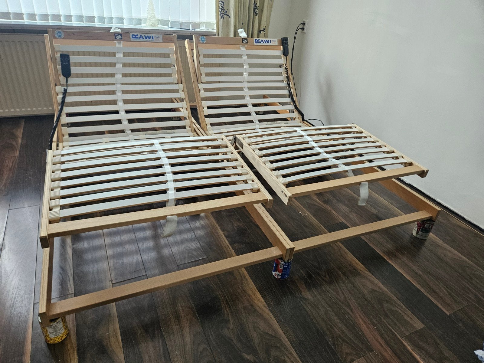 2x RAWI Elektrisch Verstelbare Lattenbodems 90x200 cm, Huis en Inrichting, Ophalen, 90 cm, Tweepersoons, Zo goed als nieuw