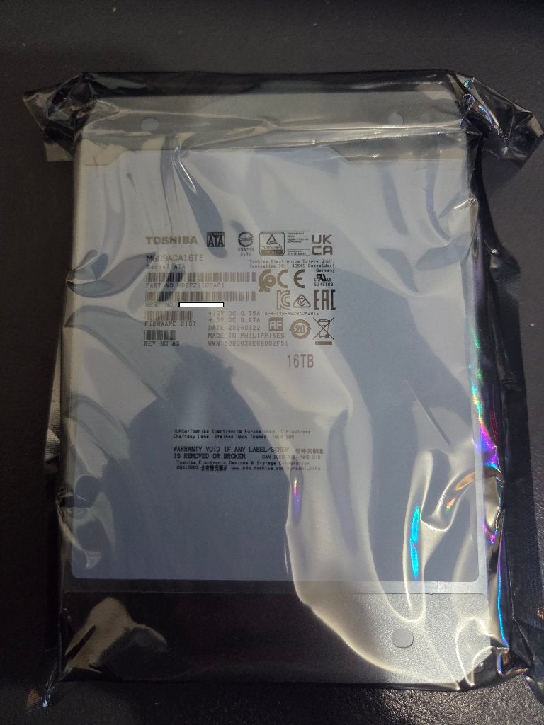 Toshiba 16TB SATA HDD - nieuw/sealed, Computers en Software, Intern, Toshiba, Nieuw, Ophalen of Verzenden
