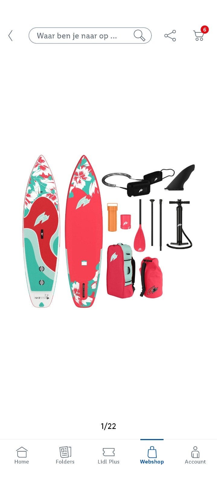 Nieuw opblaasbaar F2 SUP board inclusief toebehoren! Suppen, Onb, Nieuw, Ophalen of Verzenden, Onb