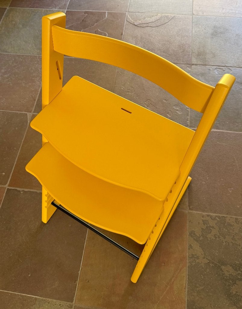 Gele Stokke Tripp Trapp Meegroeistoel. Nieuw staat, Ophalen, Zo goed als nieuw, Meegroeistoel, Aanschuifbaar