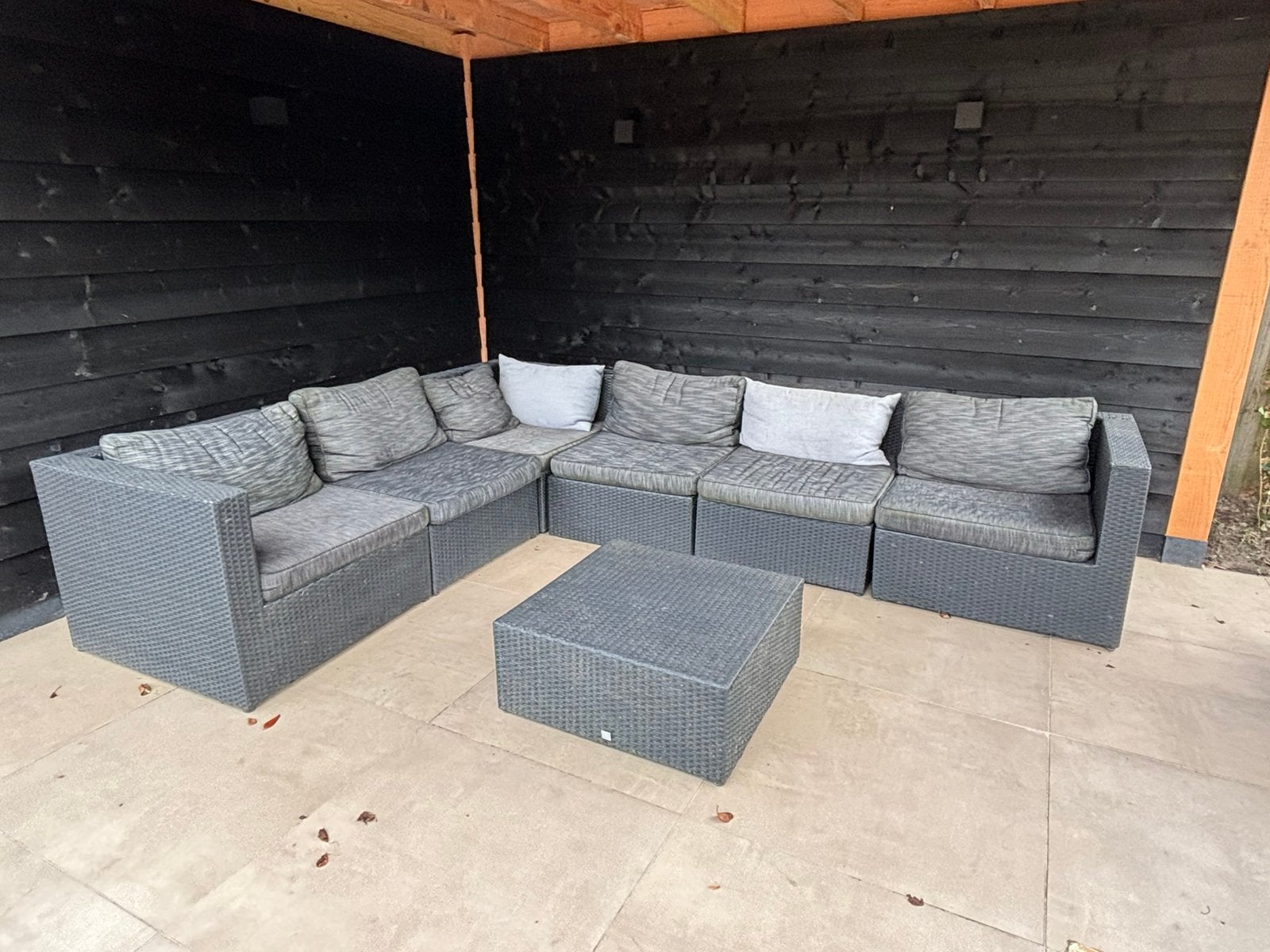 Loungebank zwart/antraciet, Tuin en Terras, Ophalen, Gebruikt
