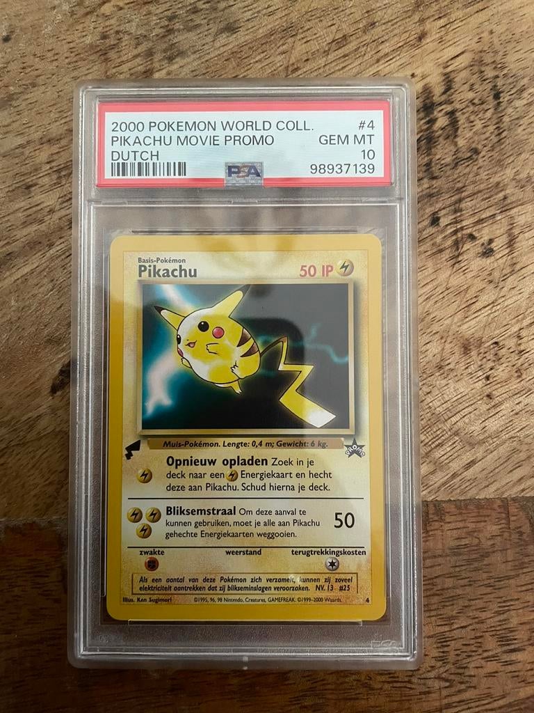 Pokemon Pikachu movie promo NL (Dutch) psa 10, Ophalen of Verzenden, Zo goed als nieuw