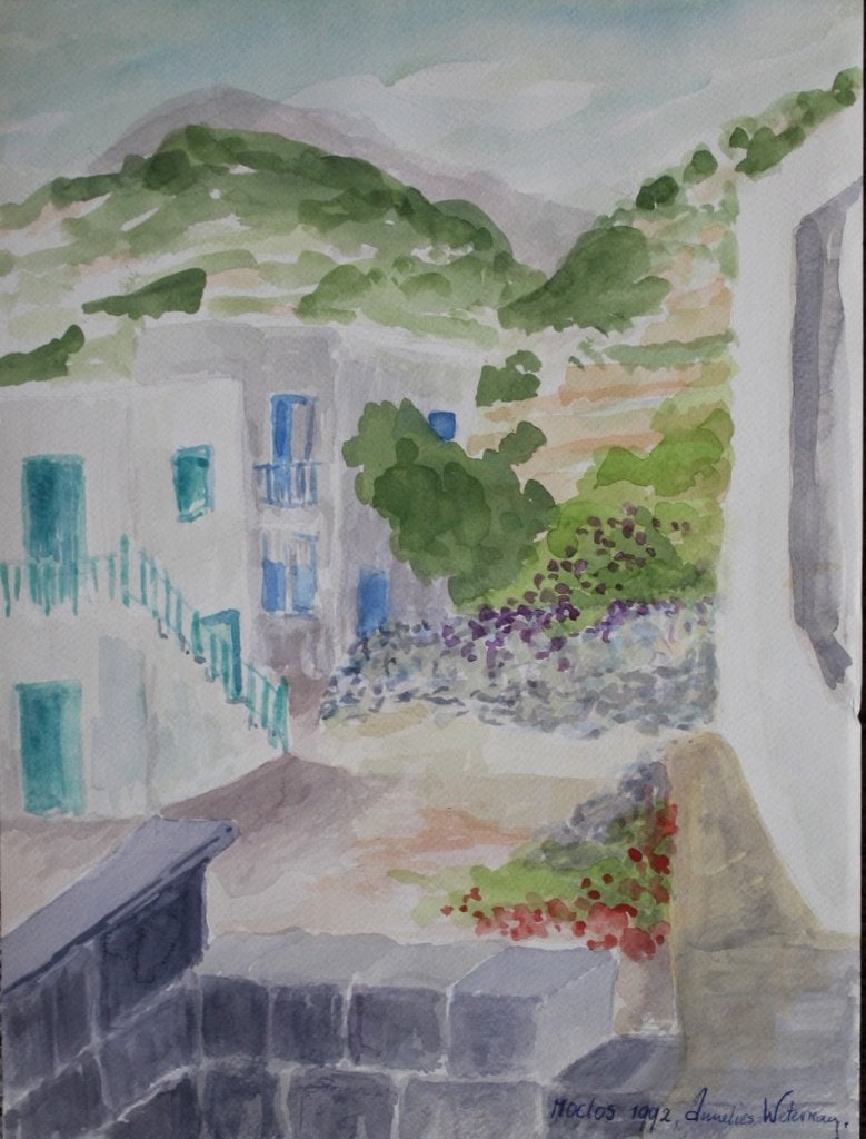 Annelies Weterman, Moclos Griekenland 1992, aquarel., Verzenden