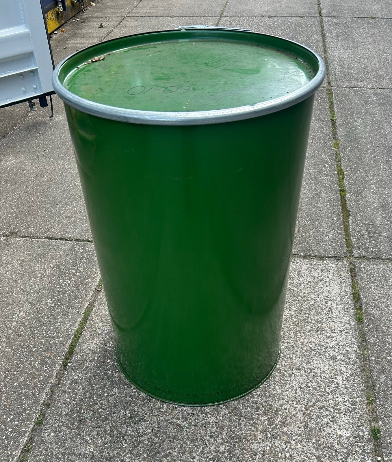 Groen metalen vat - 200 liter met deksel., Ophalen, Gebruikt, 50 tot 100 cm, 50 tot 75 cm