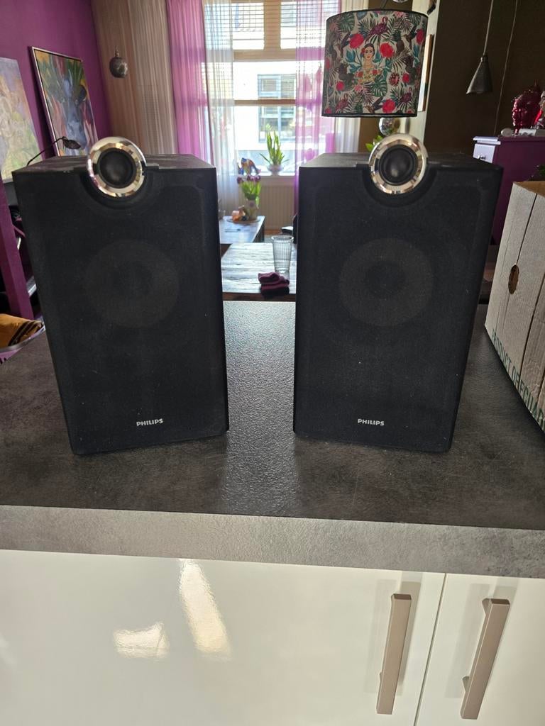Philips DCD8000 Boekenplank Speakers - Zwart (6 Ohm), Ophalen, Philips, Gebruikt, Minder dan 60 watt