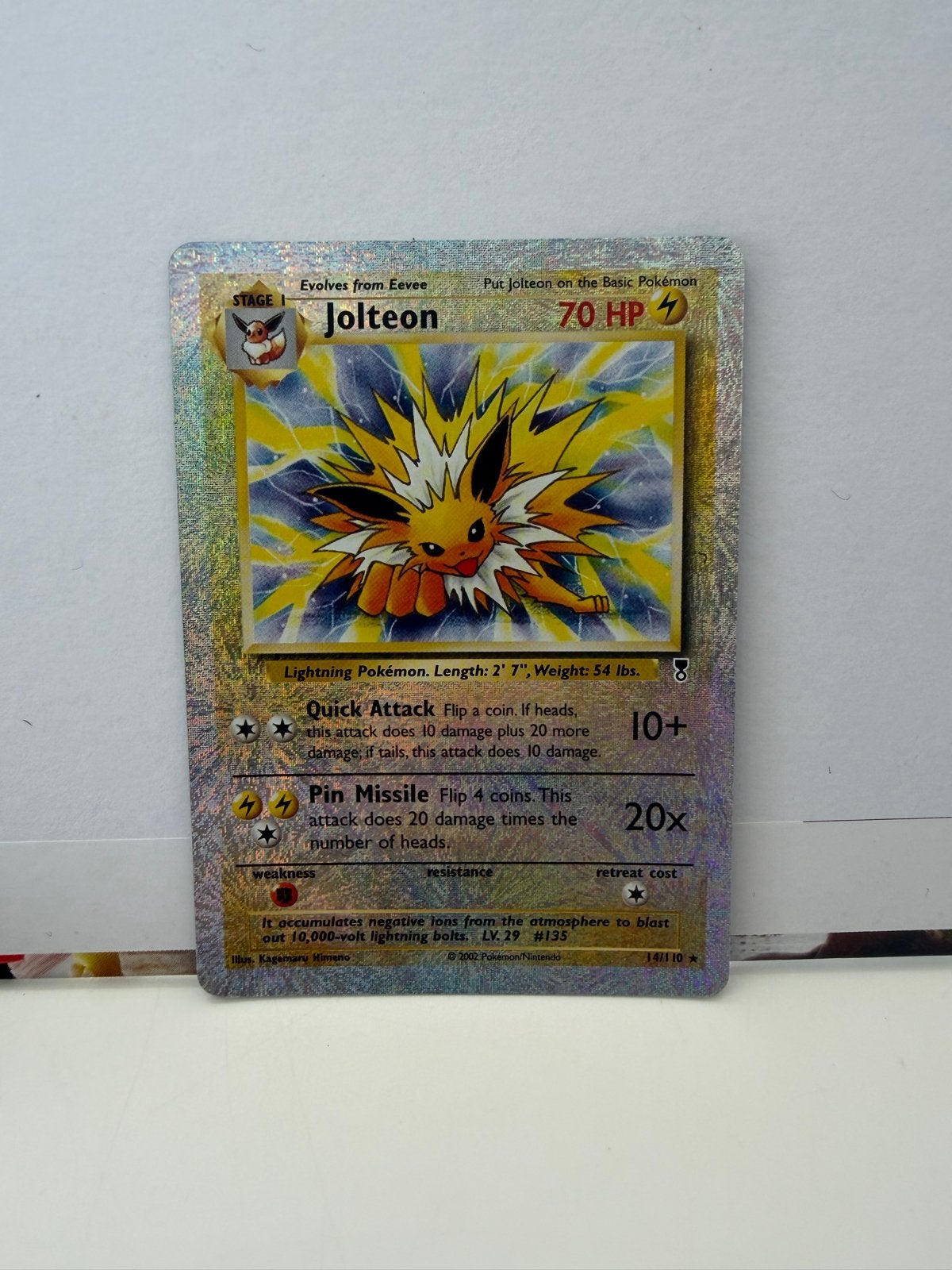 Jolteon Legendary Collection (Raw) Pokémon Kaart, Ophalen of Verzenden, Gebruikt, Losse kaart, Foil