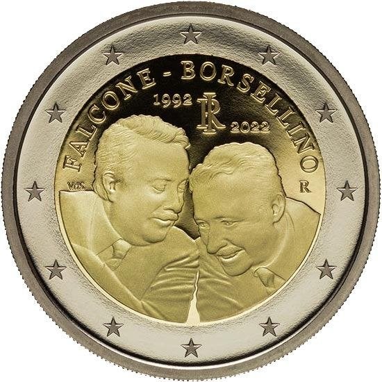 2 euro Italie 2022 - Falcone & Borsellino (UNC), Postzegels en Munten, Ophalen of Verzenden, Italië, 2 euro, Losse munt