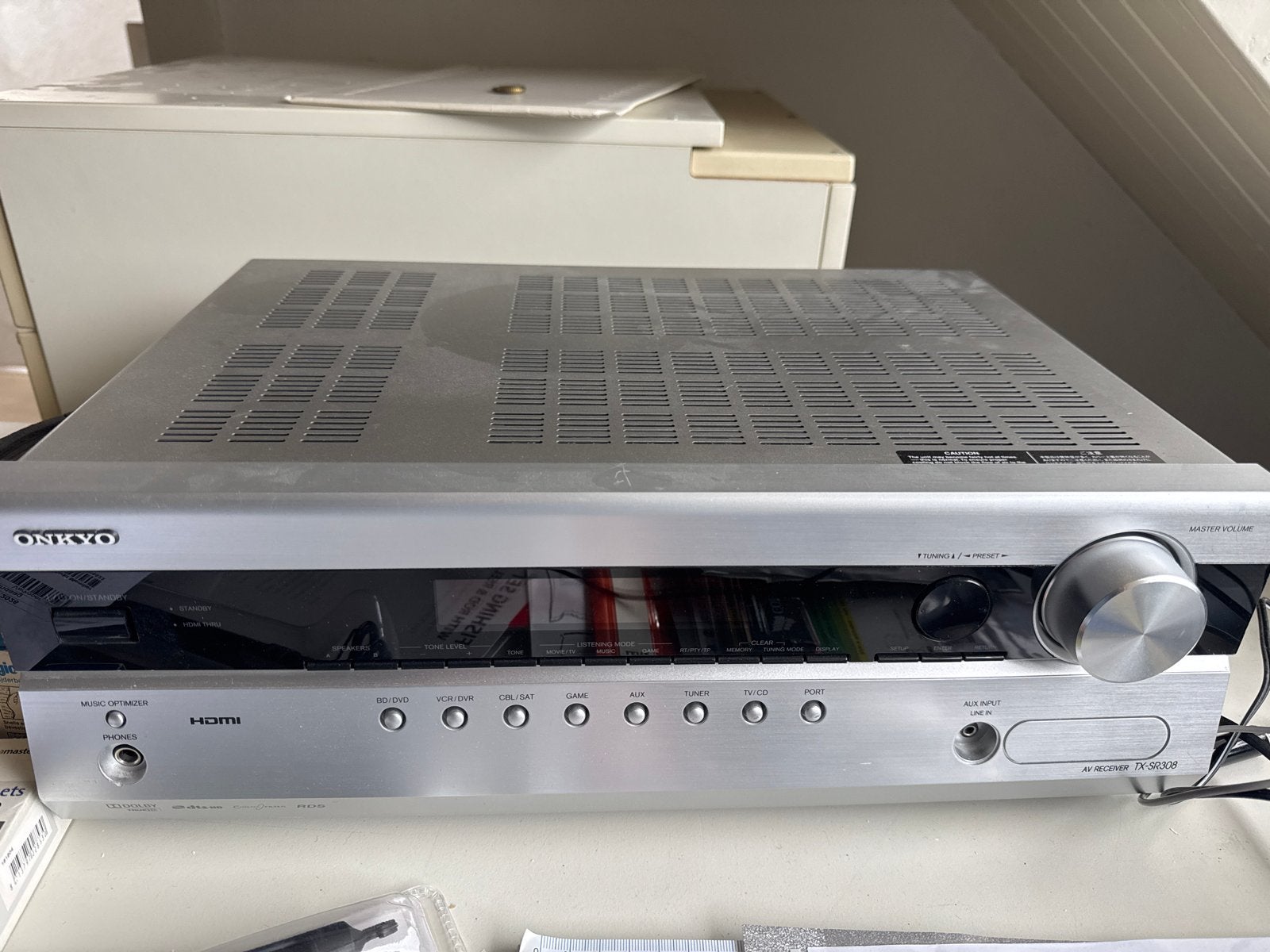 Onkyo TX-SR308 AV Receiver - Zo goed als nieuw, Ophalen of Verzenden, Zo goed als nieuw, 60 tot 120 watt, Onkyo