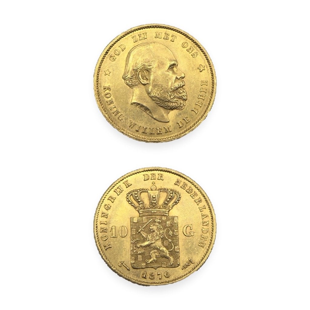 Gouden tientje 10 gulden 1876 Willem III goud, Postzegels en Munten, Koning Willem III, Losse munt, Goud, Overige waardes