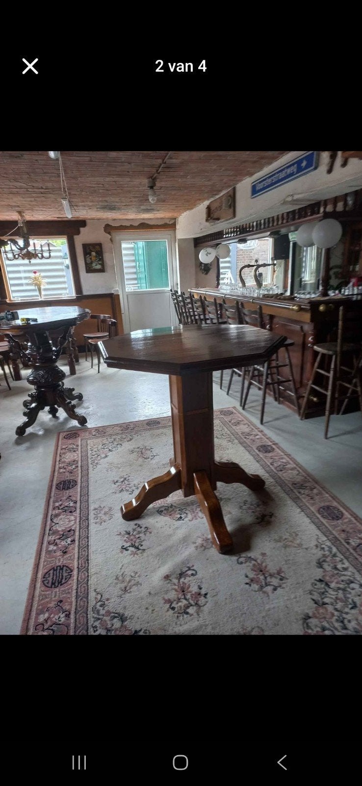 Mooie eiken statafel.

perfect voor een cafe of thuiscafe., Huis en Inrichting, Tafels | Statafels, Ophalen, Zo goed als nieuw