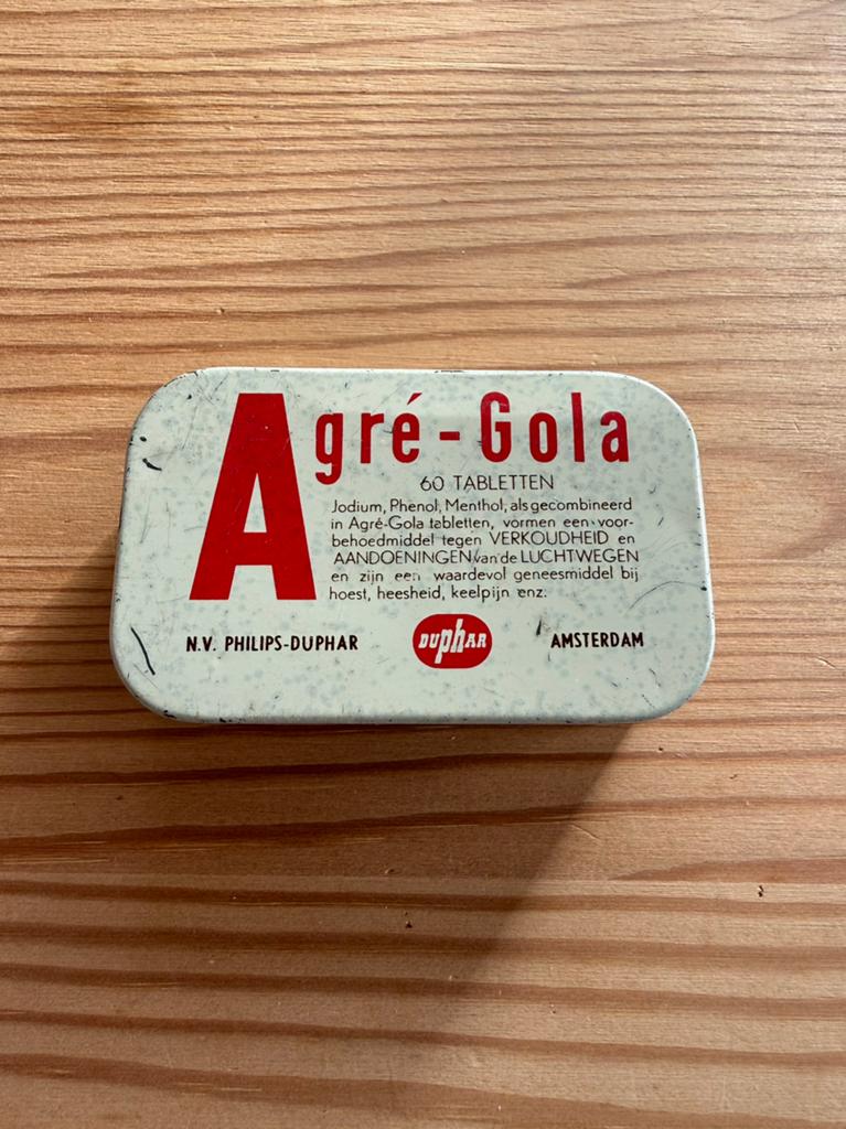 Vintage Agré-Gola blikje, Verzamelen, Blikken, Ophalen of Verzenden, Gebruikt, Overige, Overige merken