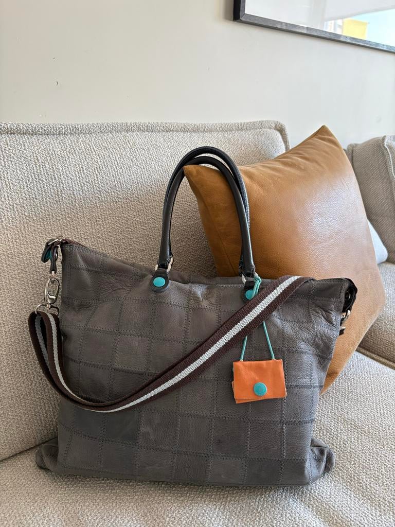 Gabs G3 Plus Shopper/Handtas - Grijs Leer, Sieraden, Tassen en Uiterlijk, Tassen | Damestassen, Zo goed als nieuw, Shopper, Grijs