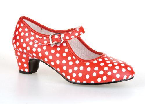 Originele Spaanse schoentjes rood met witte stip, Pumps, Verzenden, Nieuw, Rood