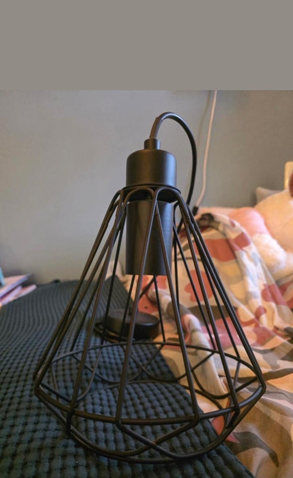 Plafondlamp diamant vorm - Zwart metaal, Ophalen, Zo goed als nieuw, Metaal, Modern, Industrieel