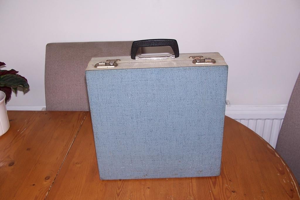 oude harmonica koffert voor lp's nr 1, Ophalen of Verzenden, Gebruikt, 12 inch